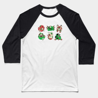 Cute Zombie Animals // Sloth Llama Unicorn Fox Axolotl Parrot // Funny Halloween Animals Baseball T-Shirt